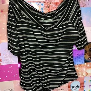 Off the shoulder striped top
